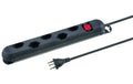 STEFFEN STEBA STRONG Steckerleiste 5xT13 Steckdosen quer, schwarz, 3m Kabel