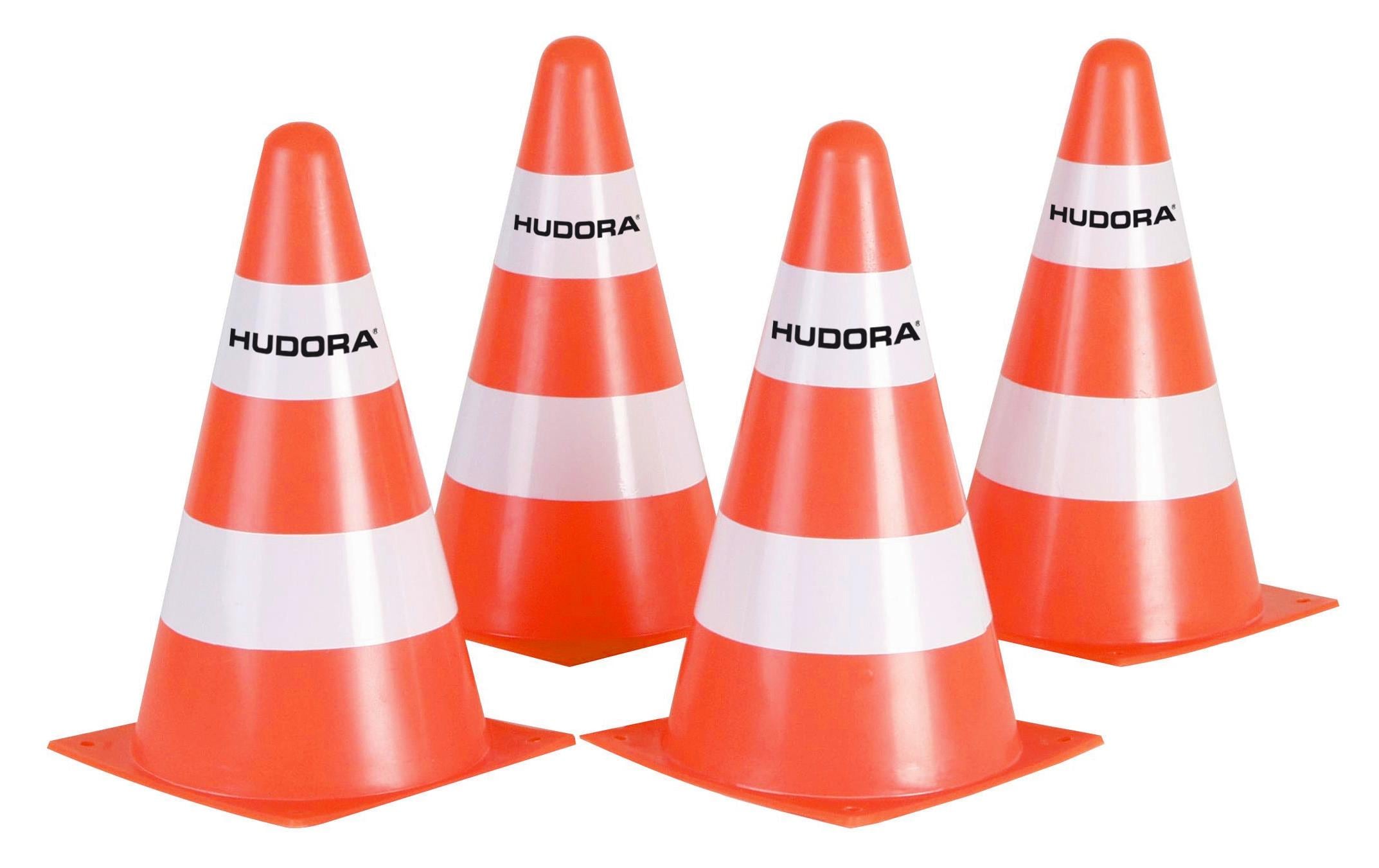 Hudora 4 Pylone orange/weiss, 22 x 13 x 13cm