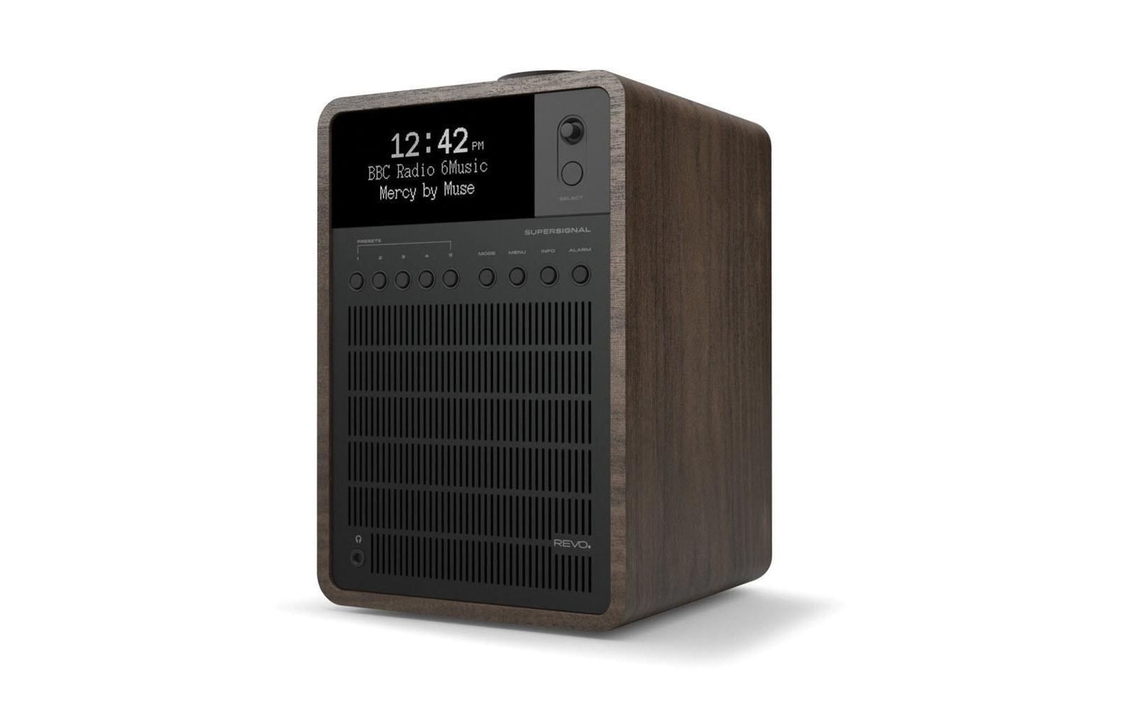 Revo SuperSignal, DAB+ Radio FM, Bluetooth, Walnuss / Schwarz