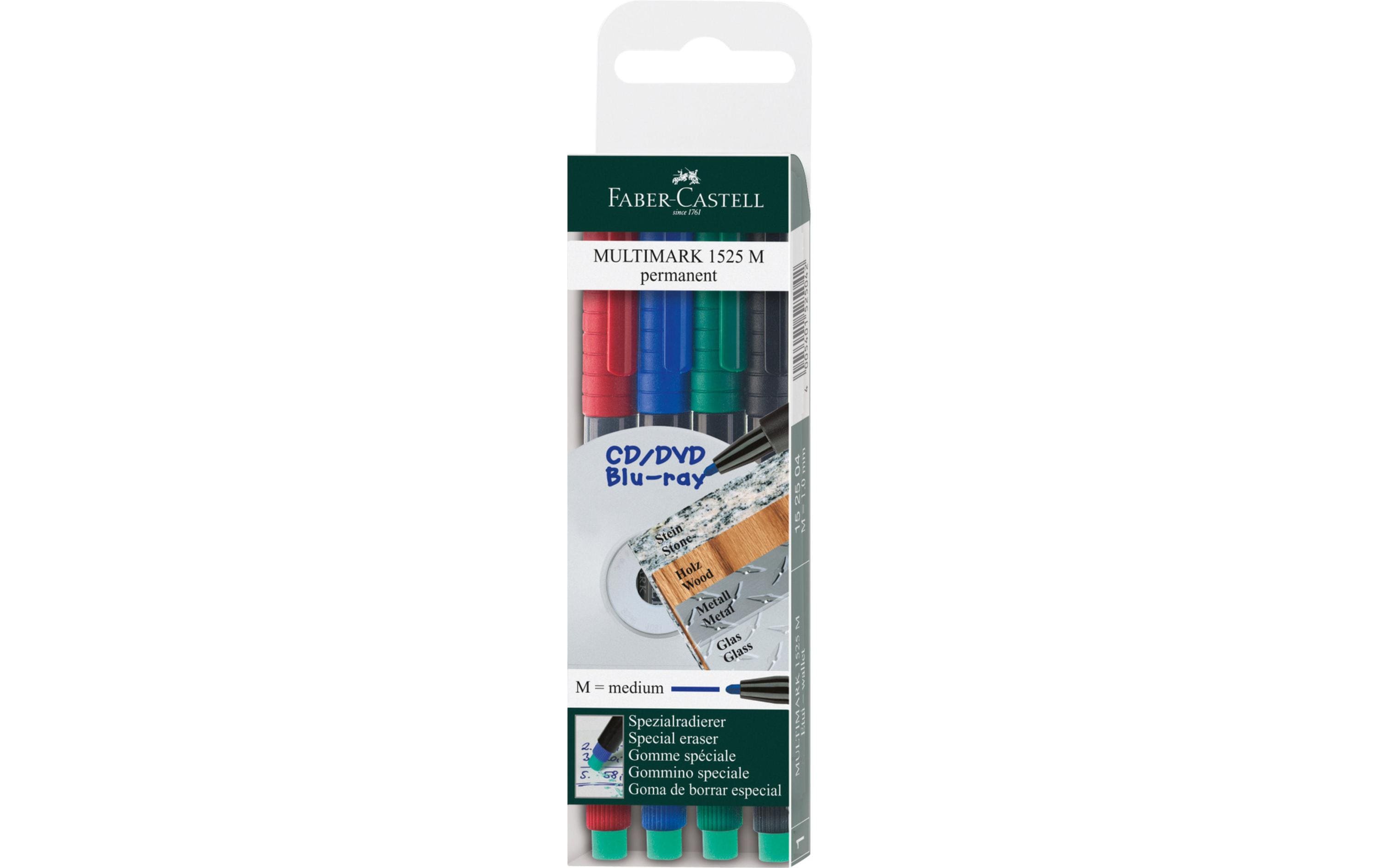 Faber-Castell Multimark CD-Marker M 4er Etui, permanent, ideal für OHP-Folien,
