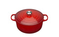 LE CREUSET Bräter rund SIGNATURE 26cm Durchmesser 26m, kirschrot