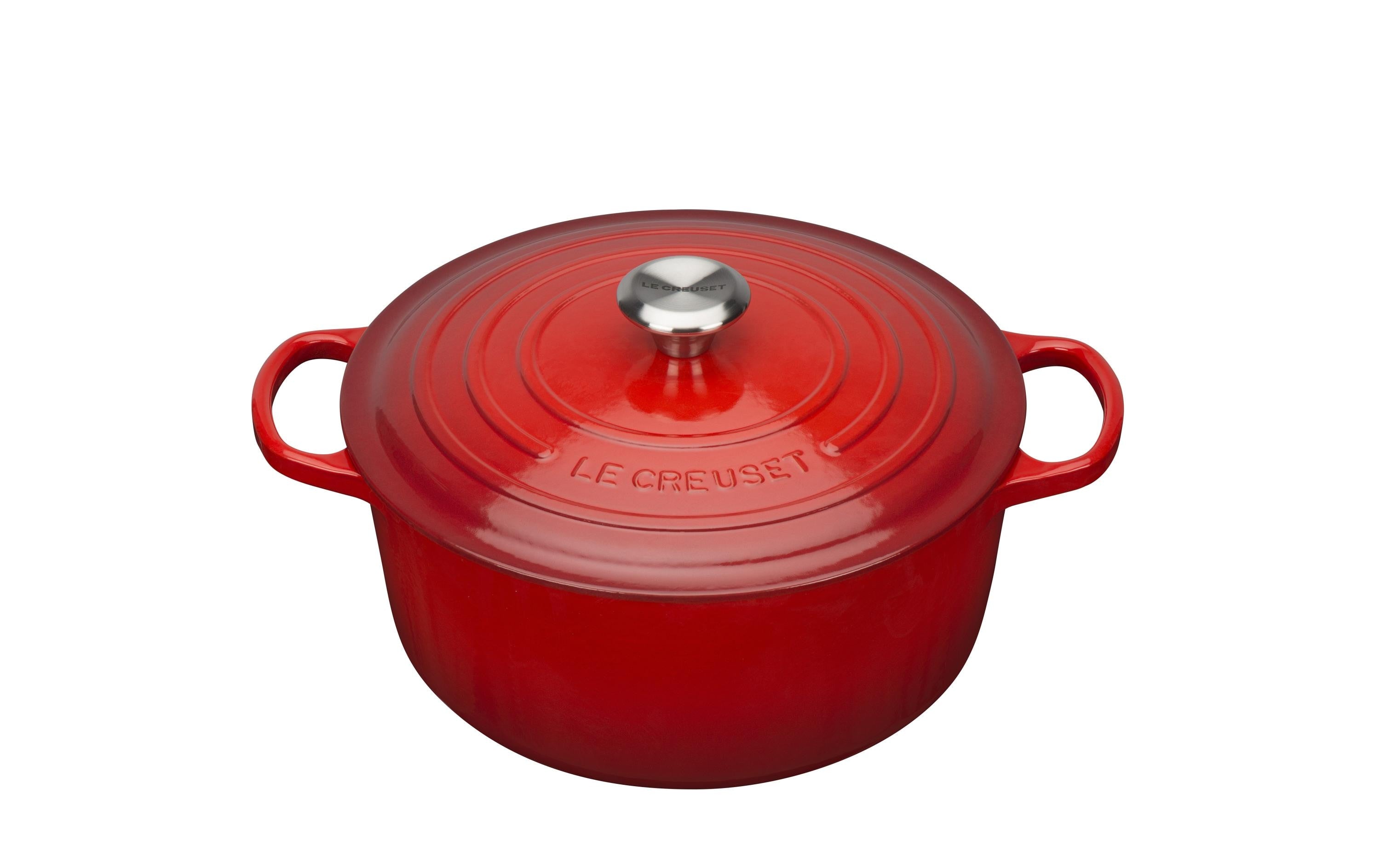 LE CREUSET Bräter rund SIGNATURE 26cm Durchmesser 26m, kirschrot