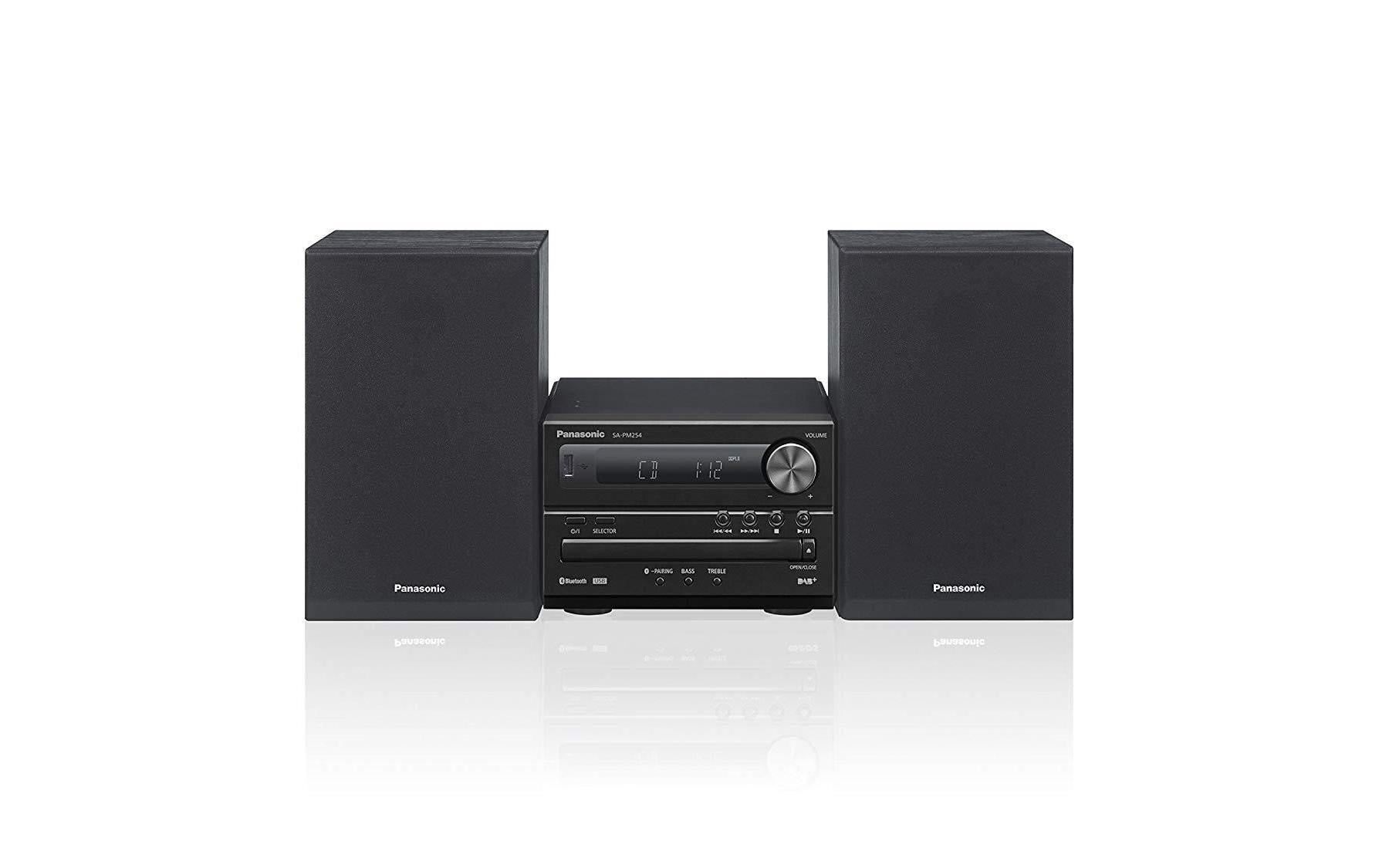 Panasonic PM254 Schwarz, Micro HiFi System 20W, CD, Bluetooth, DAB+, USB