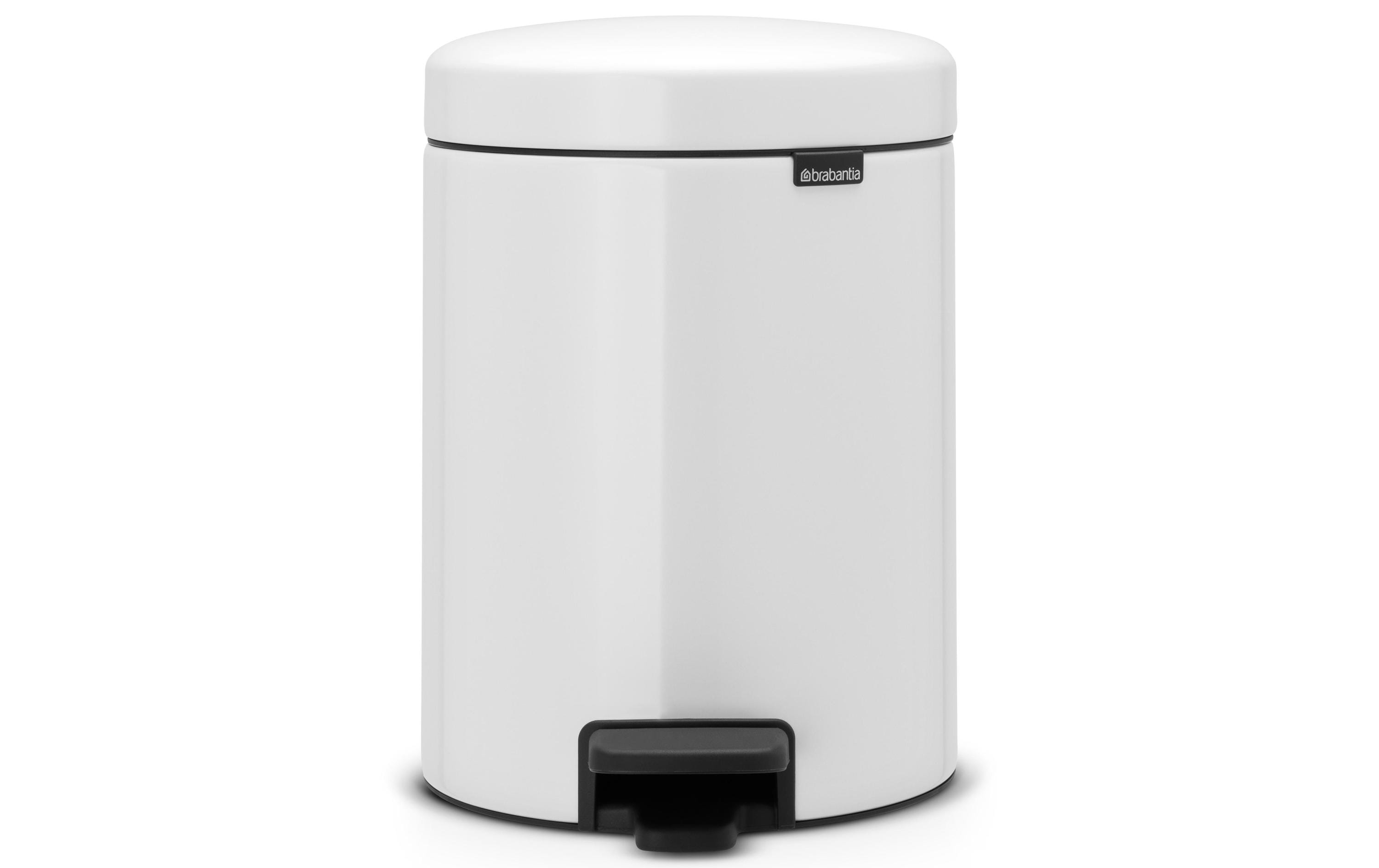 Brabantia NewIcon Treteimer 5 Liter White, Inhalt 5 Liter
