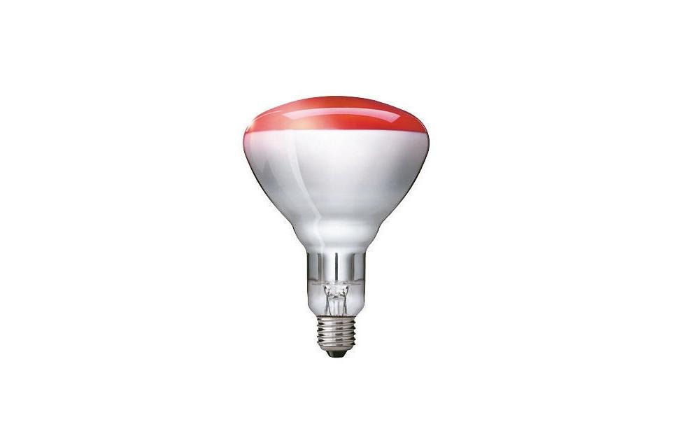 Philips Infrarotlampe BR125 250W, E27, 5000h, Kolbenausführung: rot, Hartglas