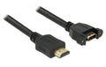 Delock HDMI Kabel 0.5m zum Einbau, verschraubbar, Stecker-Buchse