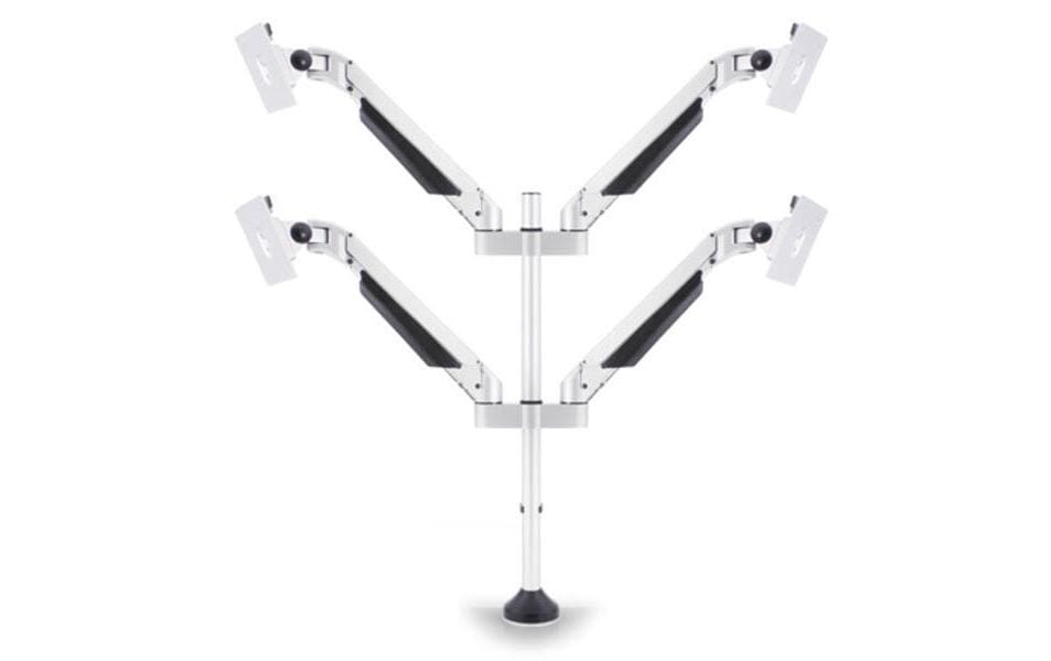 Multibrackets Monitorarm Quad weiss Min. 2 kg — Max. 10 kg Tragkraft pro Screen