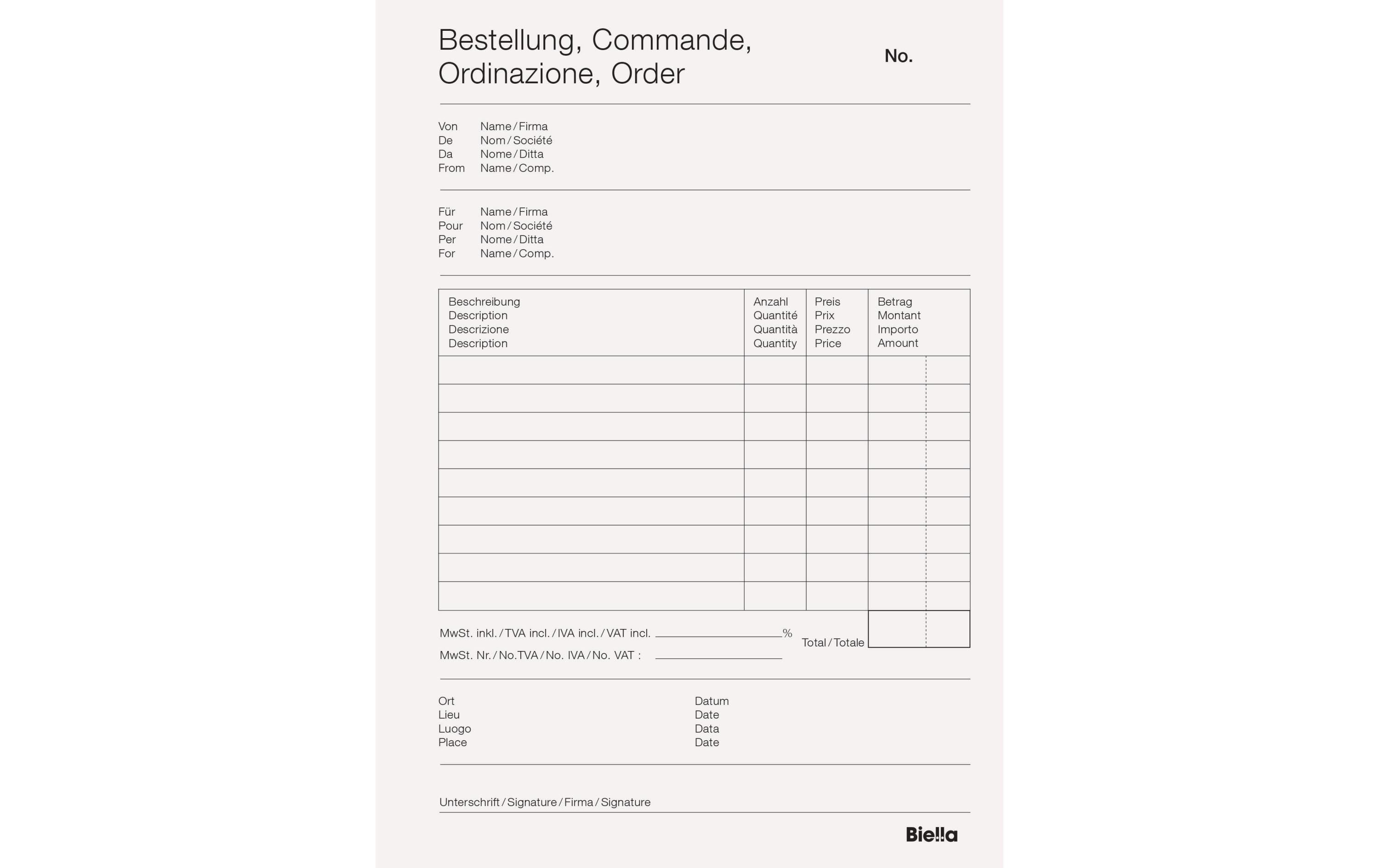 Biella Durchschreibeblock Copy Block, A5 Bestellscheine, Druck 2. Blatt: rot