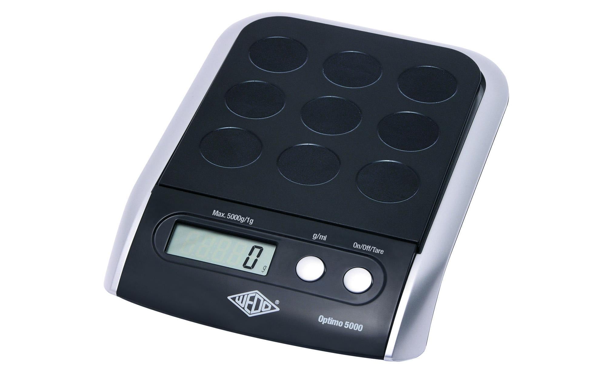 WEDO Optimo Digitalwaage bis 5000g 1g Teilung, inkl. Batterien, LCD-Anzeige