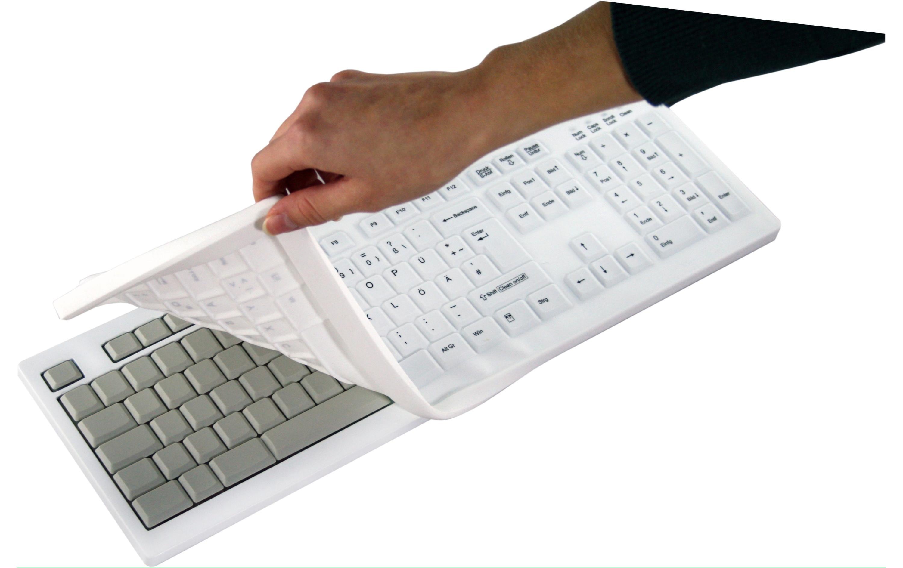 Active Key desinfizierbare Tastatur, weiss USB, mit Wechselmembrane