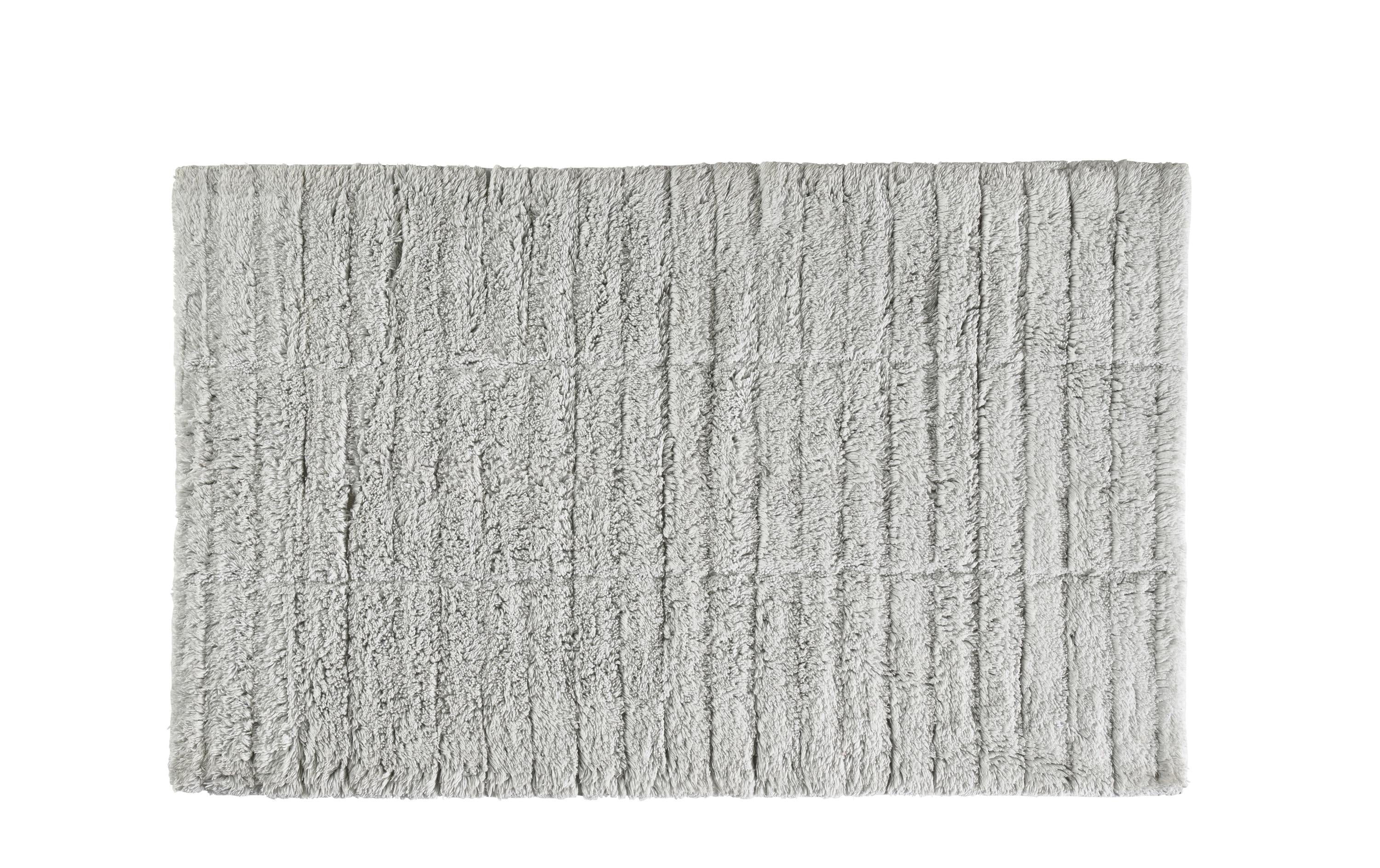 Zone Badeteppich Soft Tiles pure grey 100% Baumwolle, 80x50cm, waschbar 60 Grad