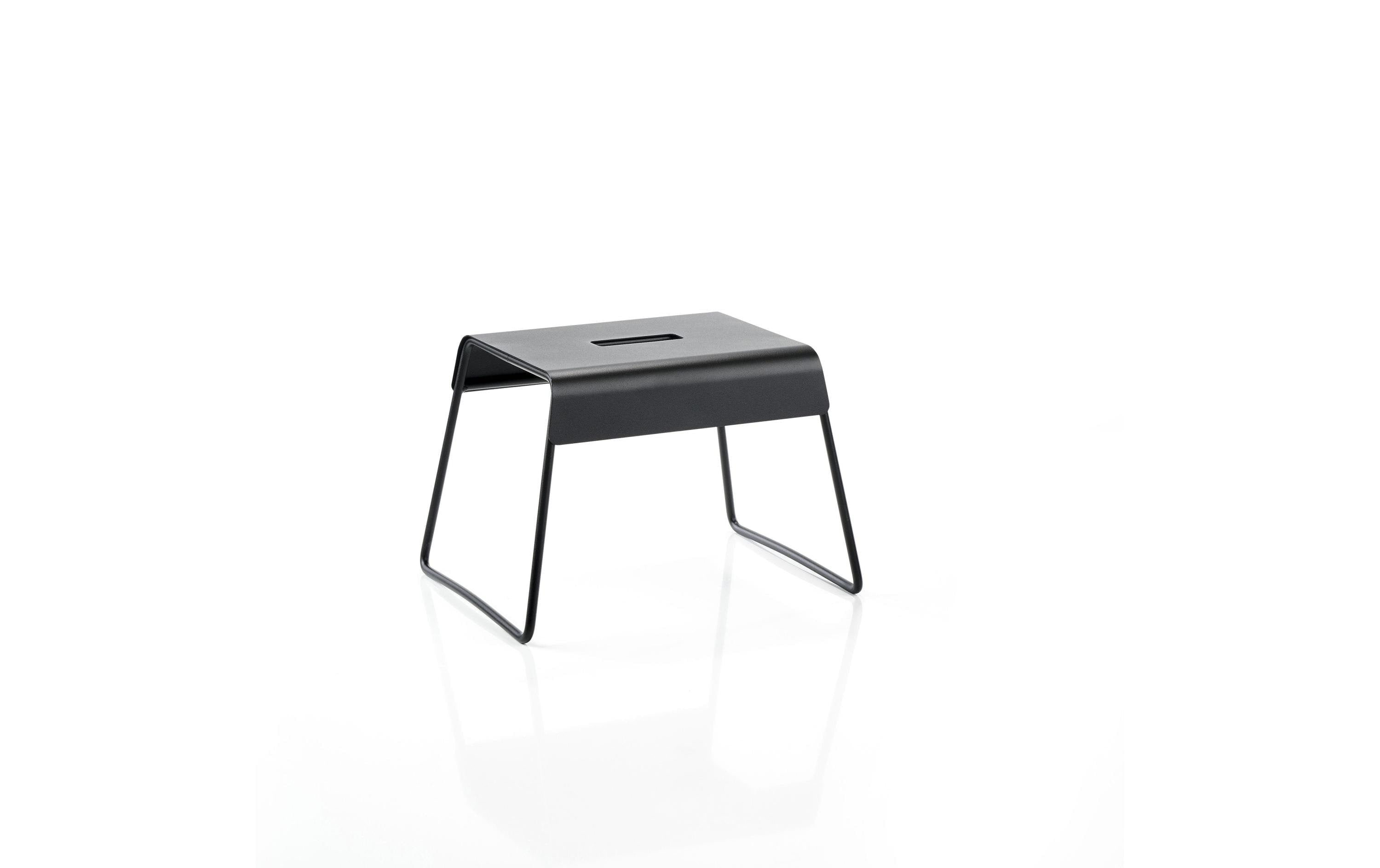 Zone Hocker schwarz 39 x 30 x 27.5 cm, Edelstahl