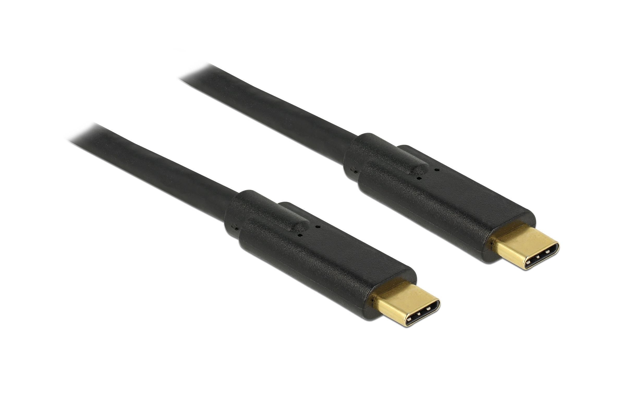 Delock USB3.1 Gen1 Kabel Typ-C. 2m bis 5Gbps, schwarz, bis 5Ampere Strom