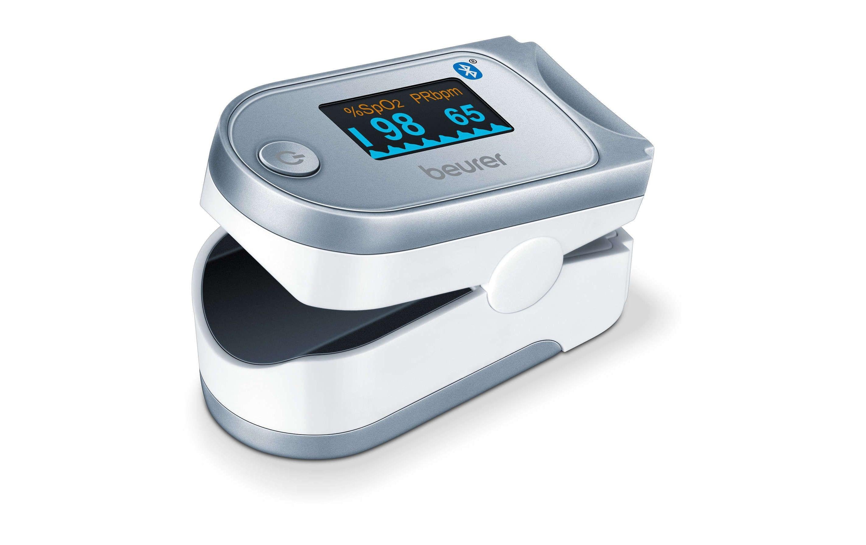Beurer Pulsoxymeter PO60 App-kompatibel, SpO2, Pulsfrequenz, PMI