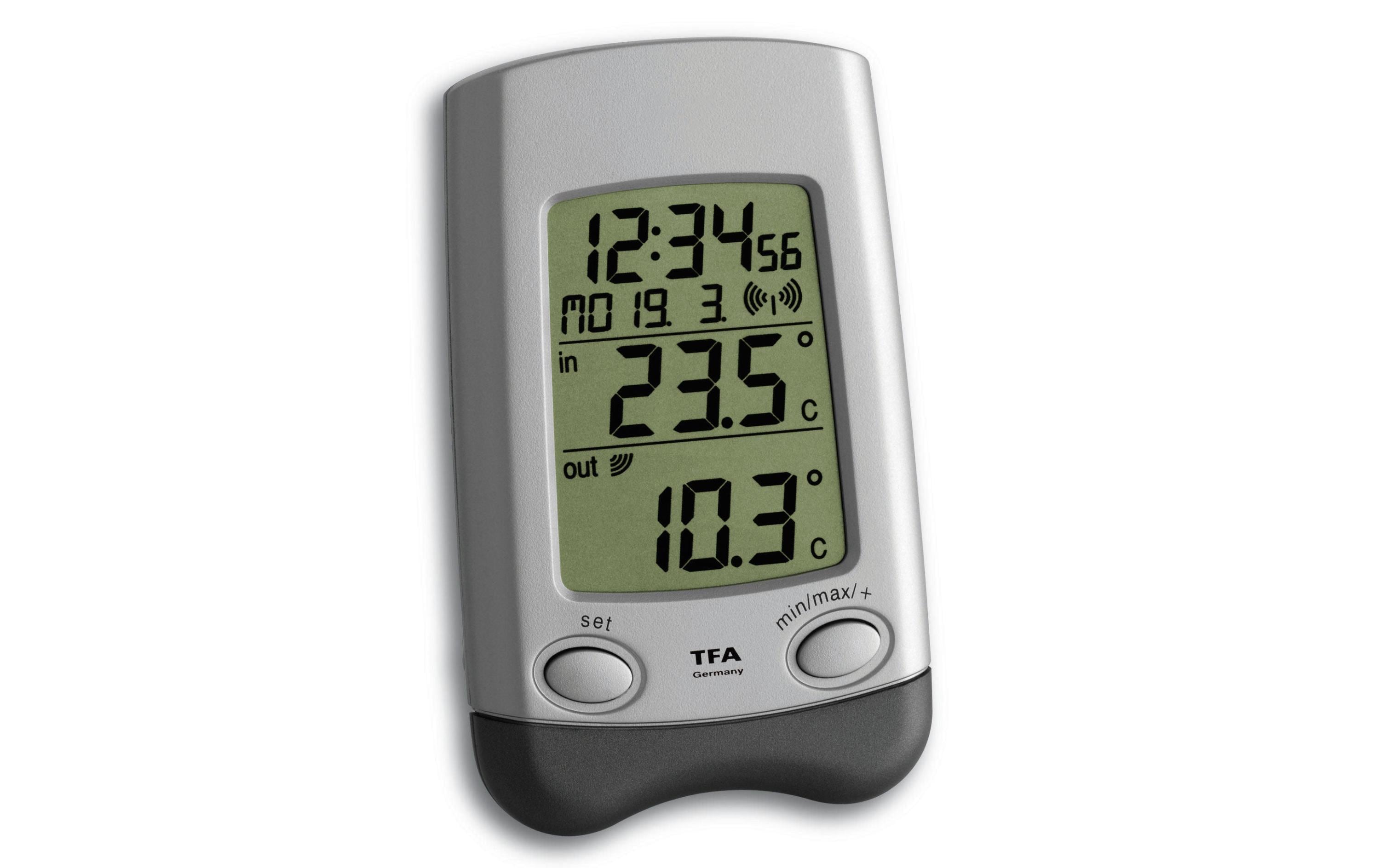 TFA Funk-Thermometer Wave silber silbermetallic/grau