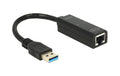 Delock: USB3.0 zu LAN Adapter, schwarz 10/100/1000Mbps,schwarz,Realtek,für Windows