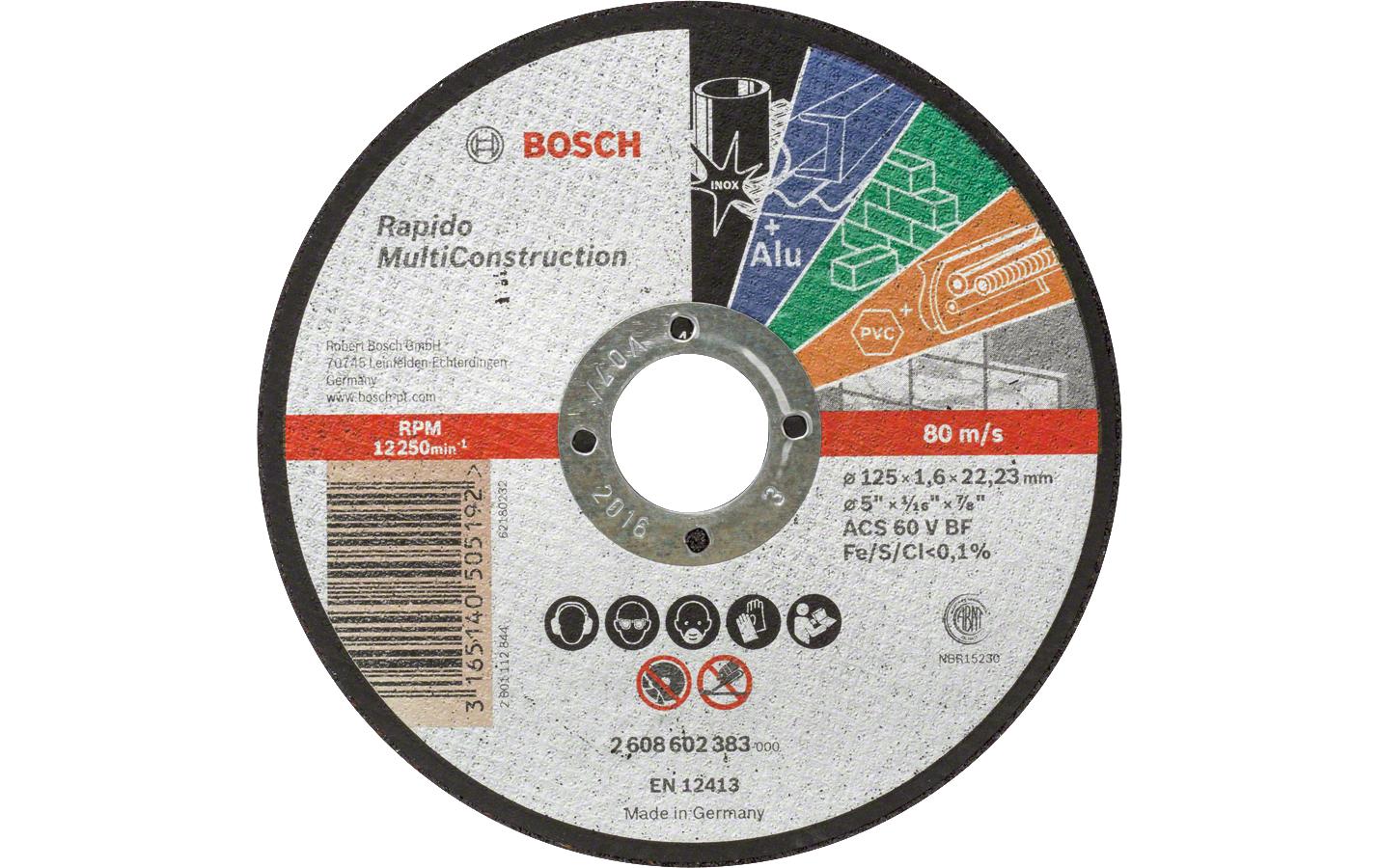BOSCH Trennscheibe MultiCon C 60 T BF 125mm für nahezu alle Materialien