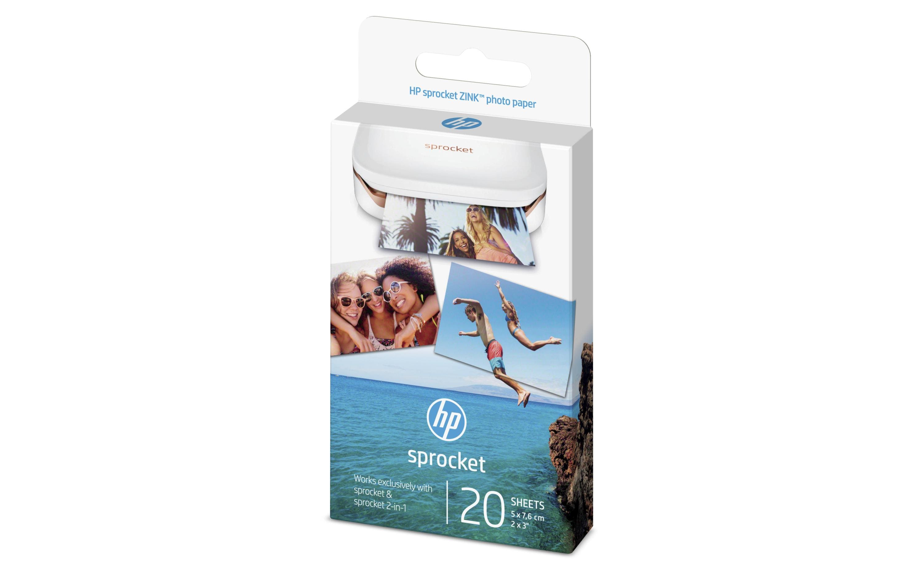 HP ZINK Sticky Fotopapier 5x7,6 cm, 20 Blatt, 290g/m2