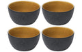 Bitz Schale 14cm schwarz/gelb 4 Stk., 14cm Durchmesser, Stoneware