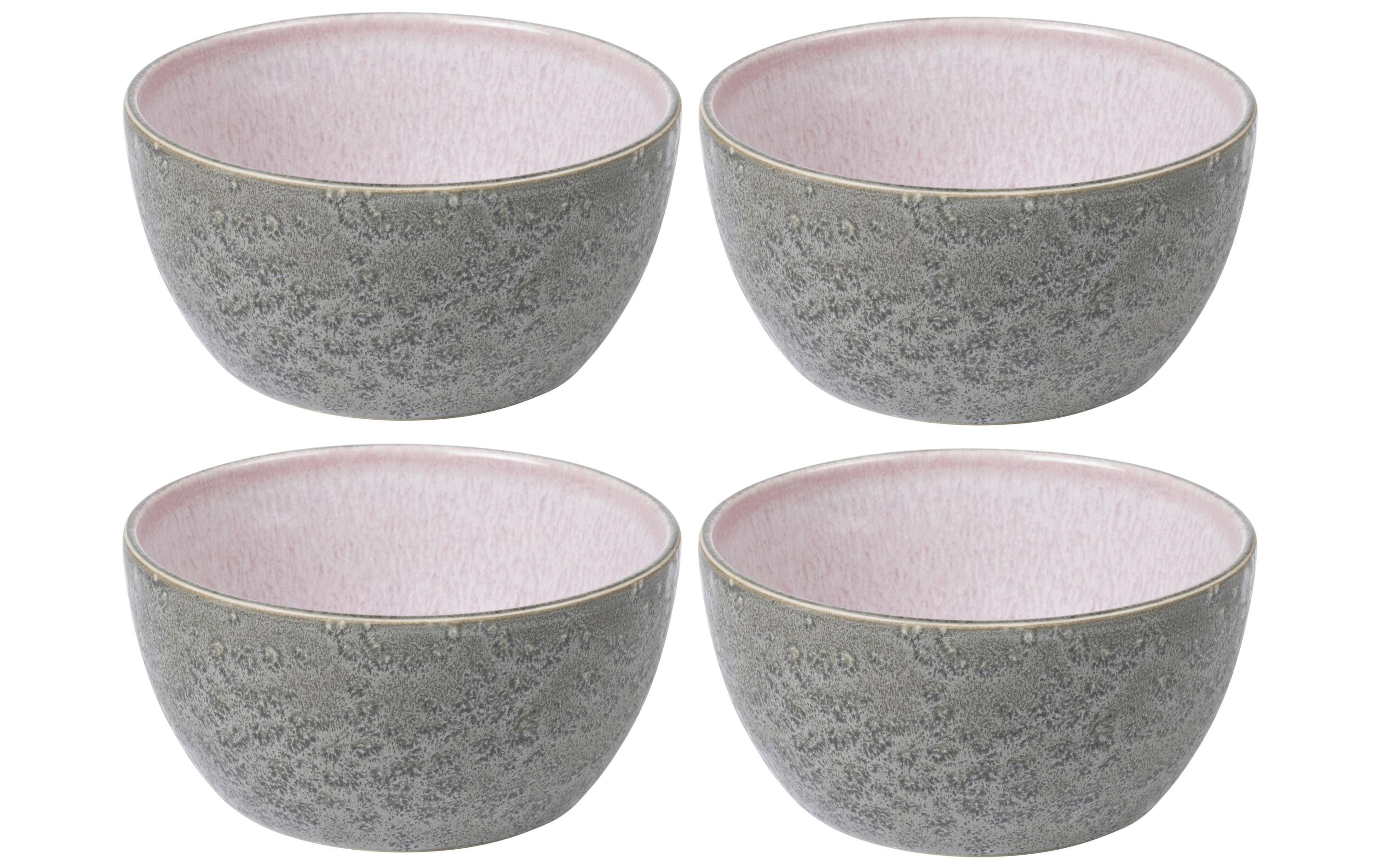 Bitz Schale 14cm grau/rosa 4 Stk., 14cm Durchmesser, Stoneware