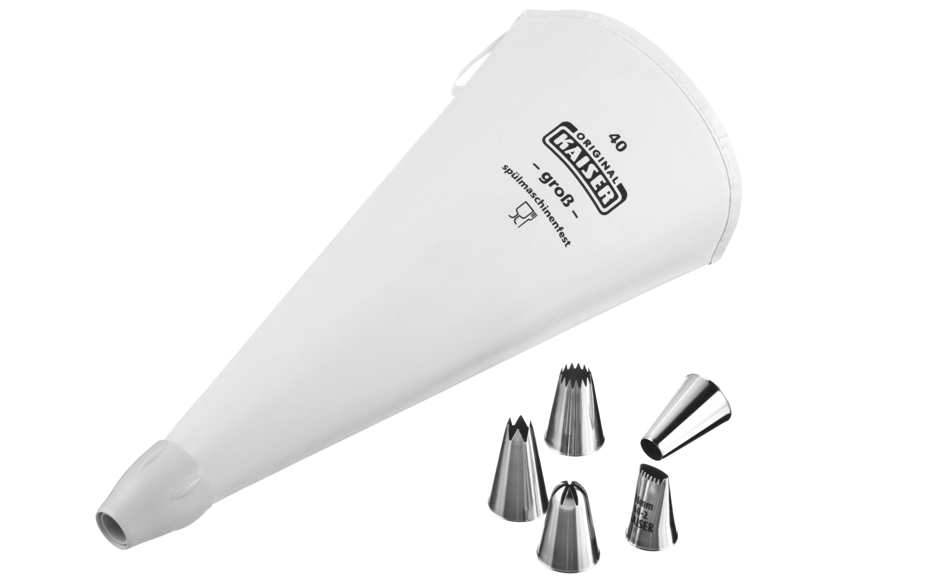 Kaiser Profi Spritzbeutel-Set, 7-teilig Set aus 5 Tüllen