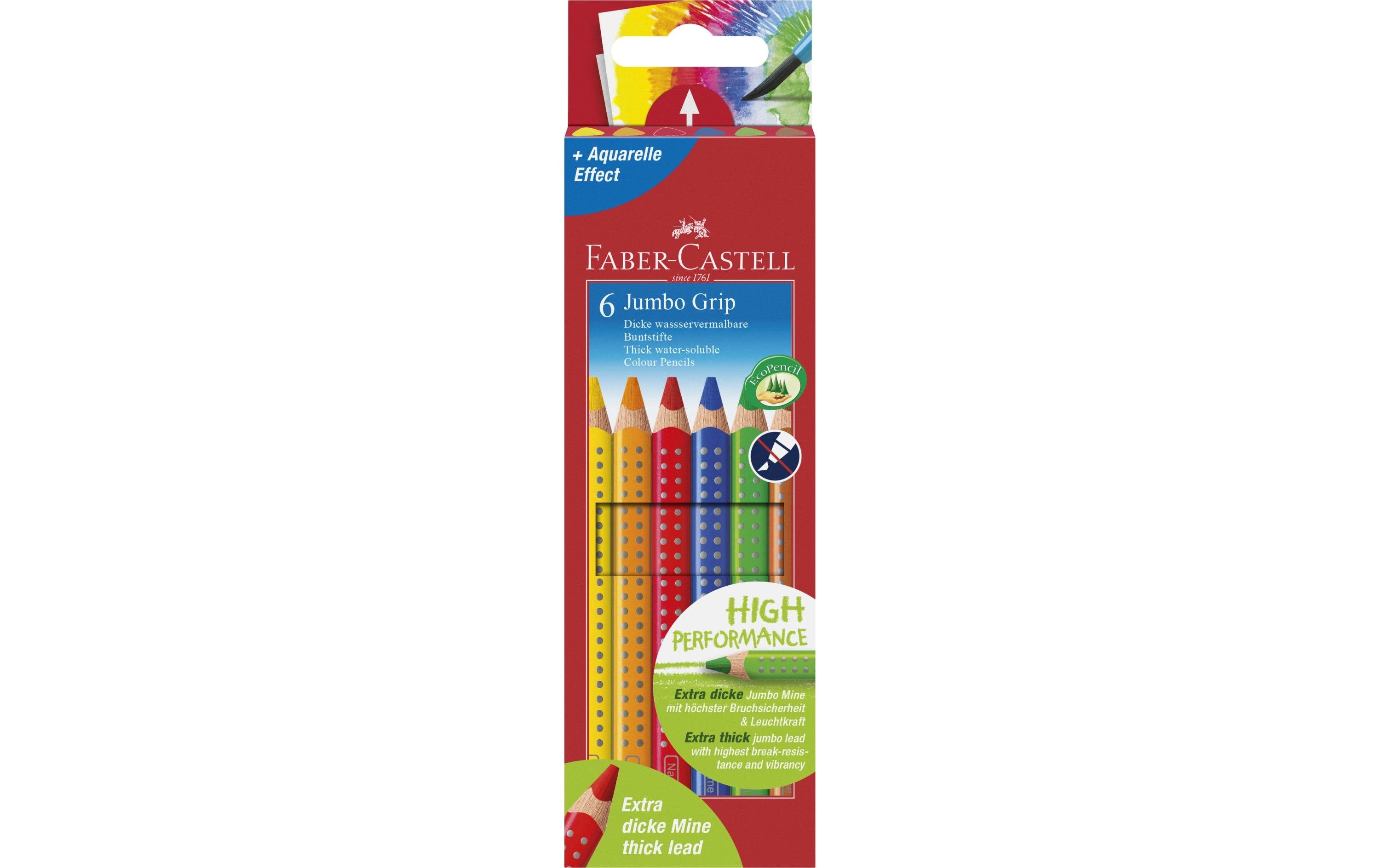 Faber-Castell Farbstift Jumbo Grip Set 6er Kartonetui, dreieckig