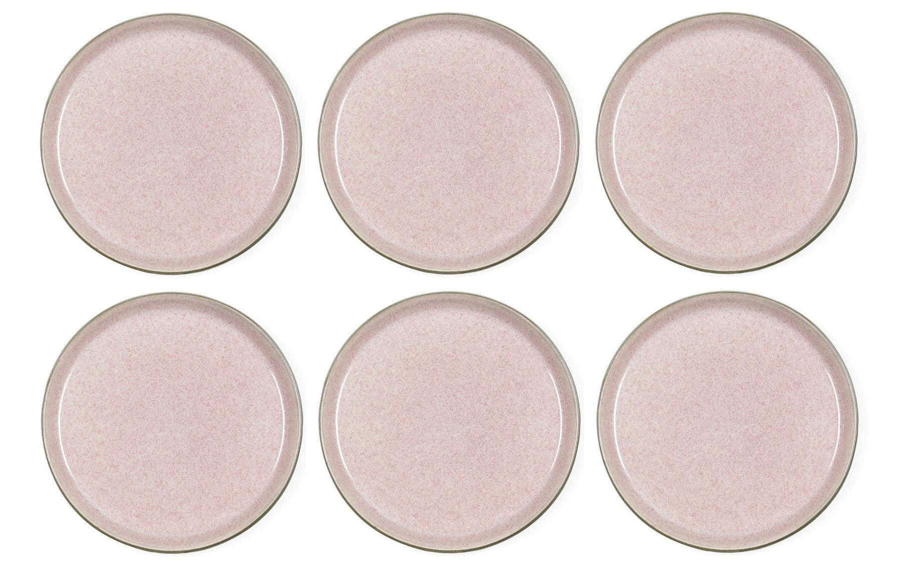 Bitz Speiseteller 21cm grau/rosa 6 Stk., 21cm Durchmesser, Stoneware