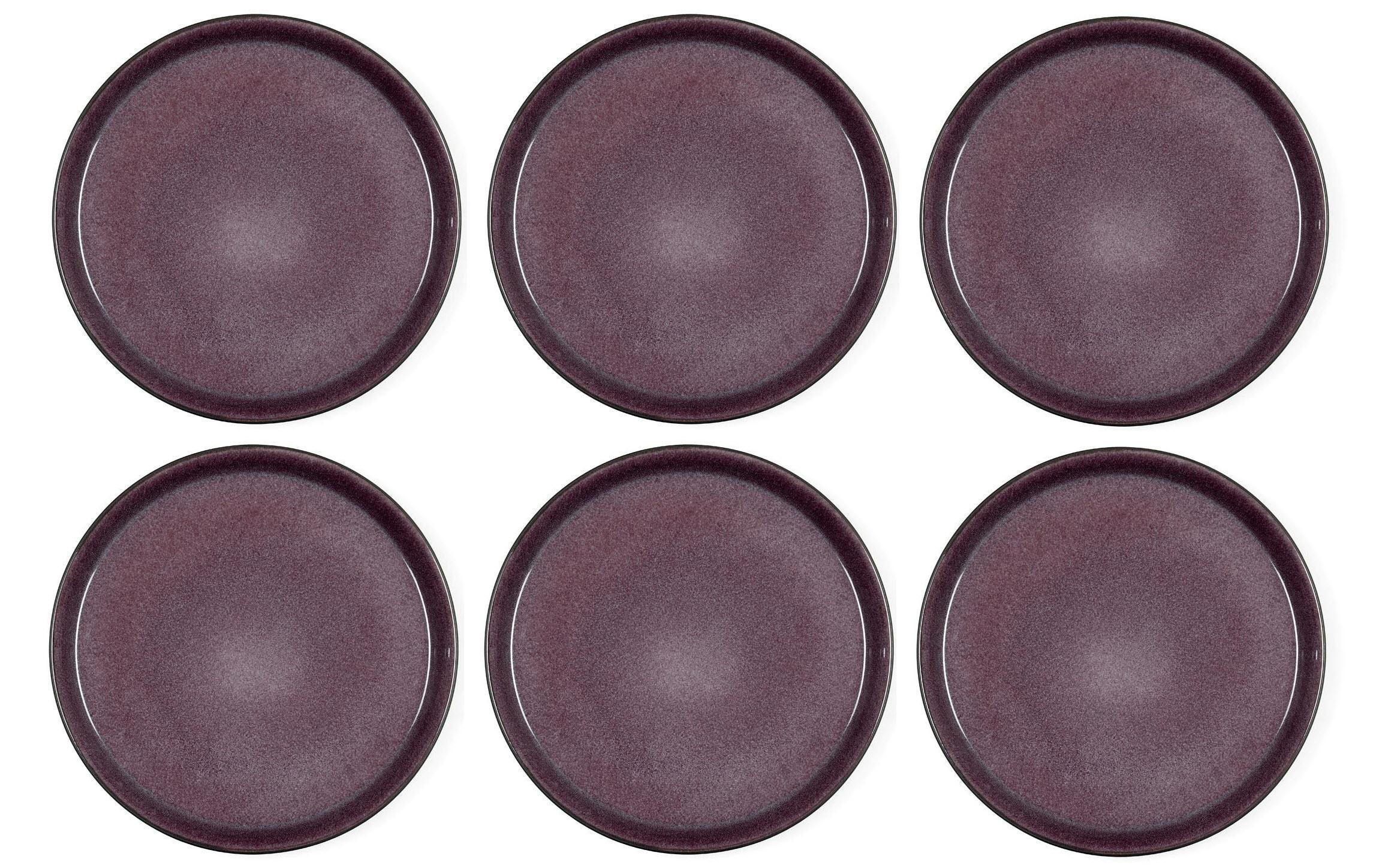 Bitz Speiseteller 27cm schwarz/violett 6 Stk., 27cm Durchmesser, Stoneware