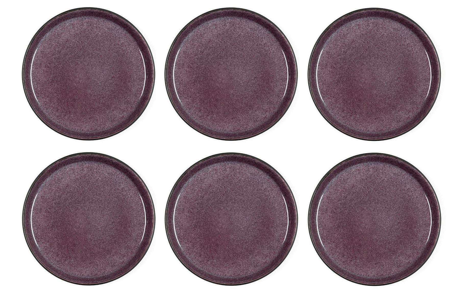 Bitz Speiseteller 21cm schwarz/violett 6 Stk., 21cm Durchmesser, Stoneware