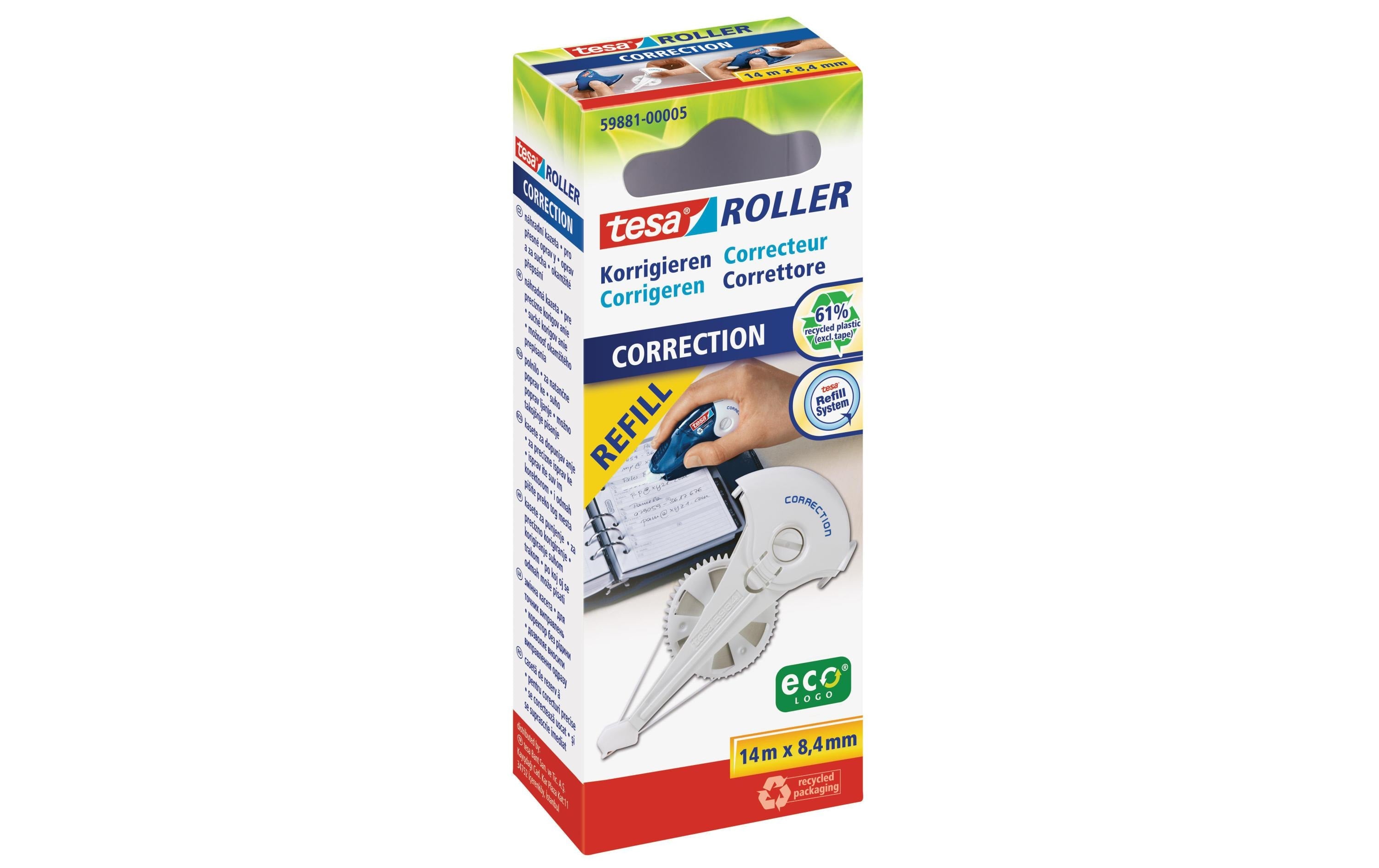 Tesa Korrekturroller Refill ecoLogo 14m x 8.4mm,