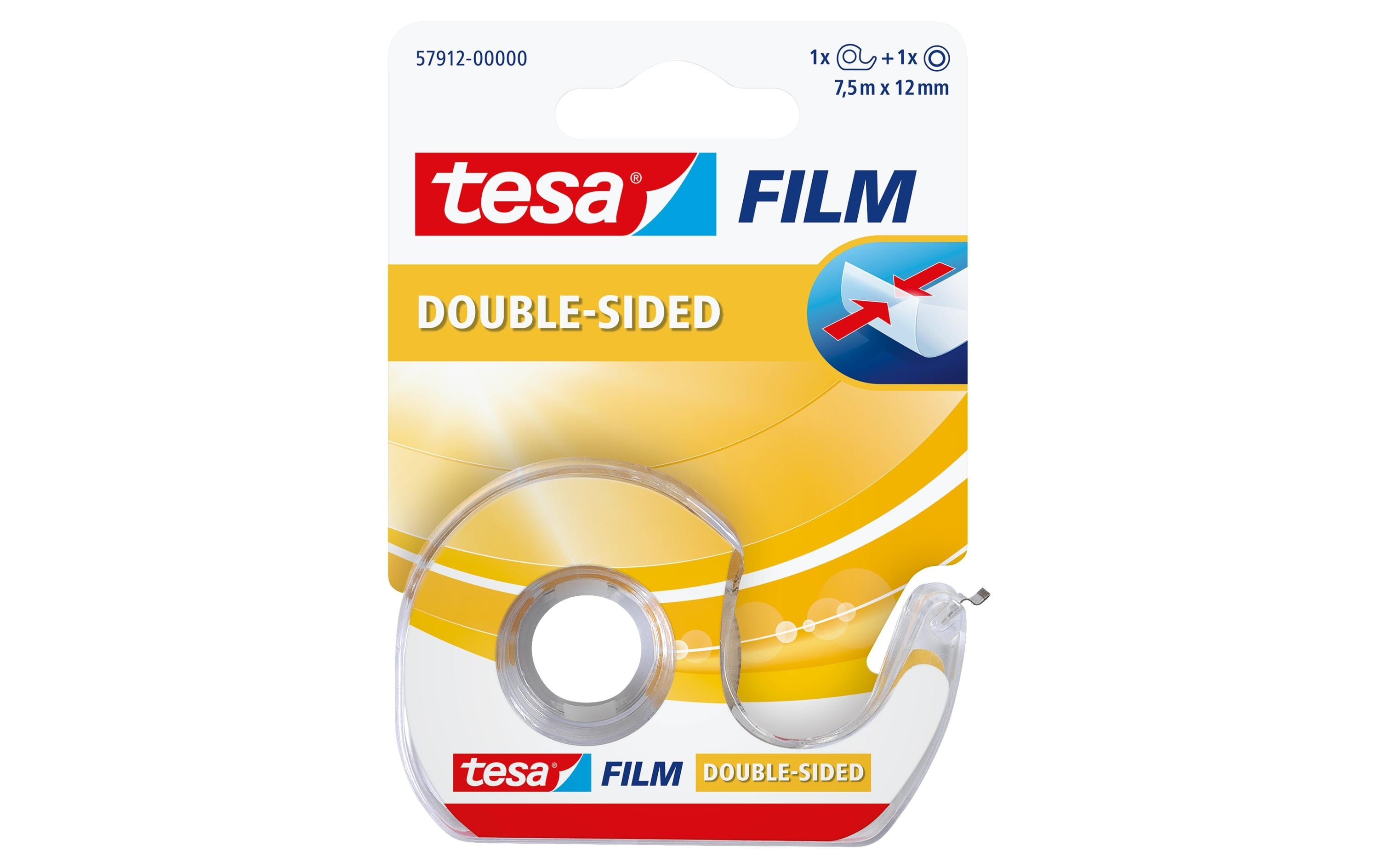 Tesafilm Abroller und 1 Rolle doppelseitig 7.5m x 12mm,