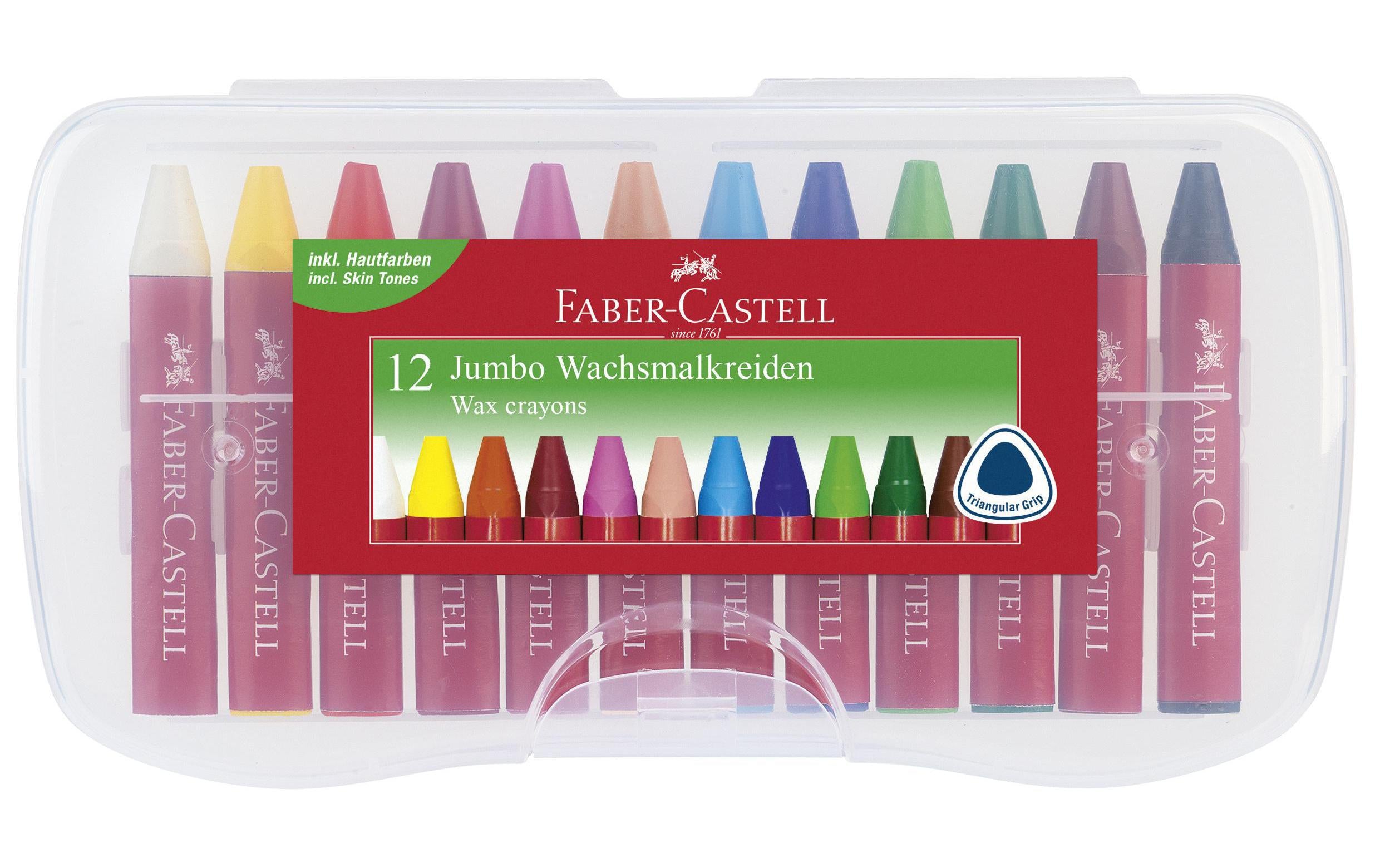 Faber-Castell Wachsmalkreide JUMBO 12er Kunststoffbox