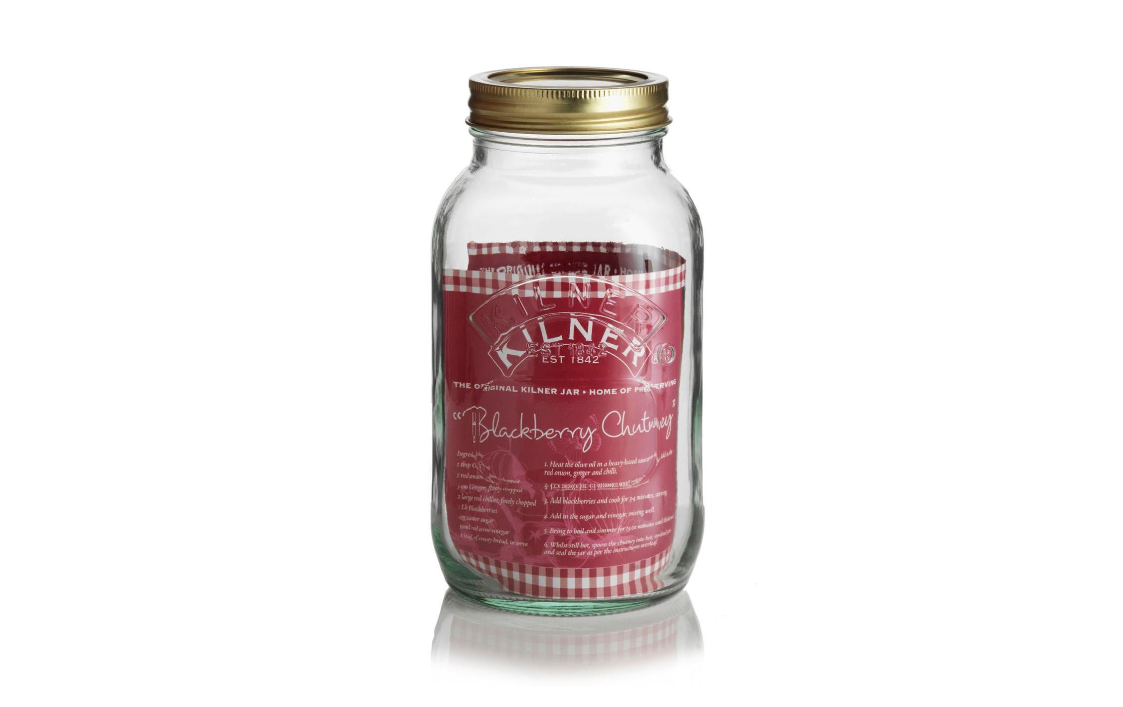 Kilner Einmachglas 1 Liter mit Deckelrahmen und Dichtungsdeckel
