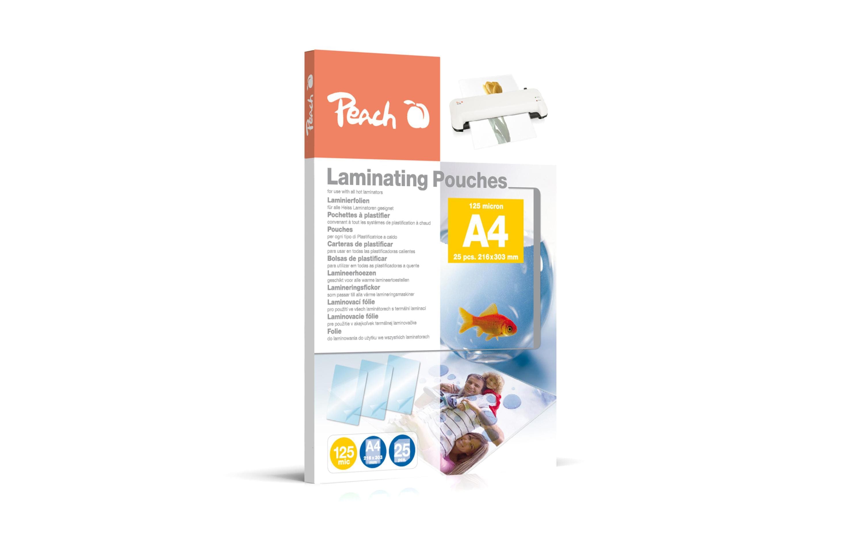 Peach Laminierfolie A4 216x303mm, 125mic, 25 Stück