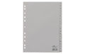 Durable Register A4 A-Z 20-tlg. grau volldeckend, mit geprägten Taben,