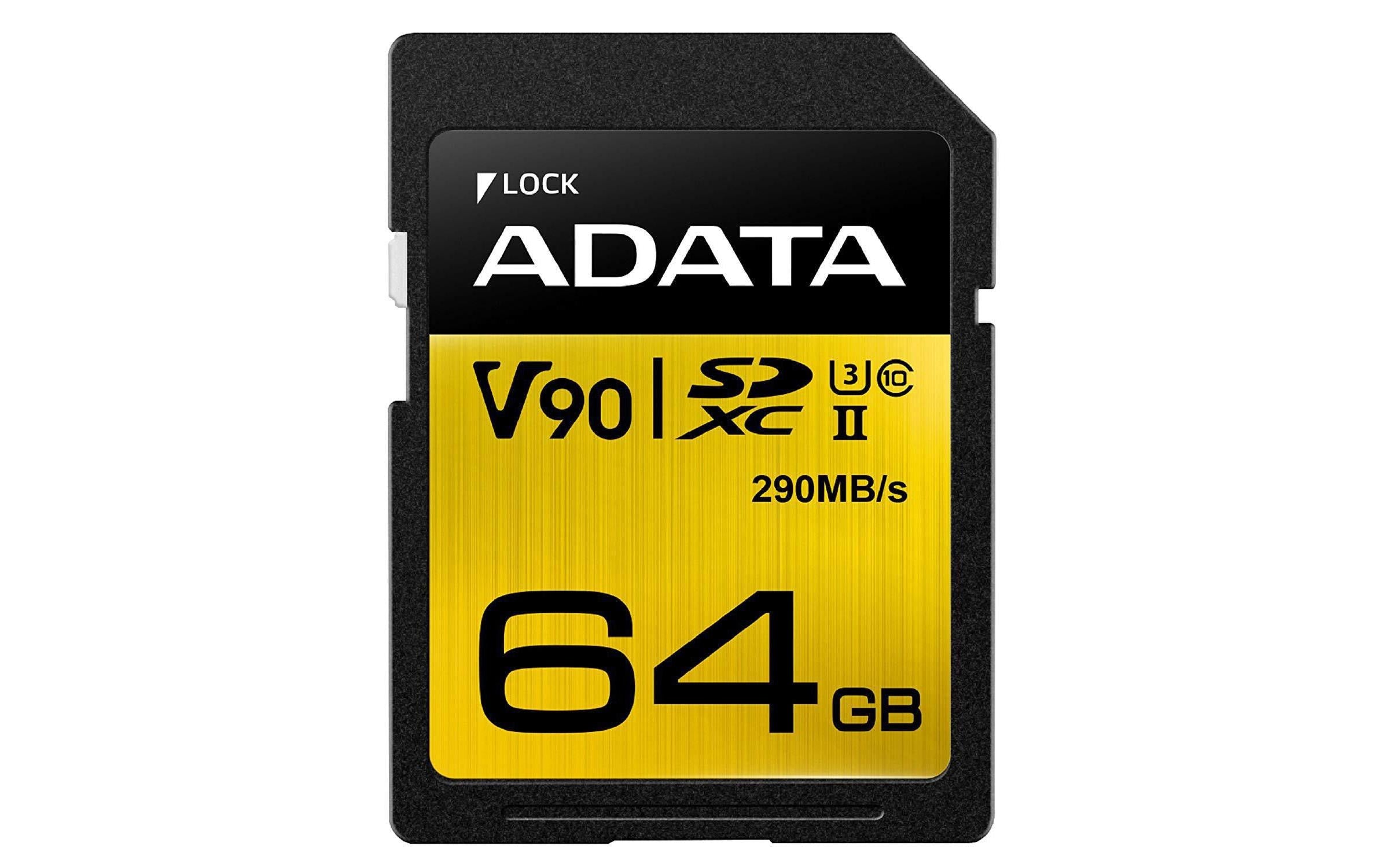 ADATA SDXC Card 64GB, Premier ONE UHS-II lesen: 290MB/s schreiben: 260MB/s