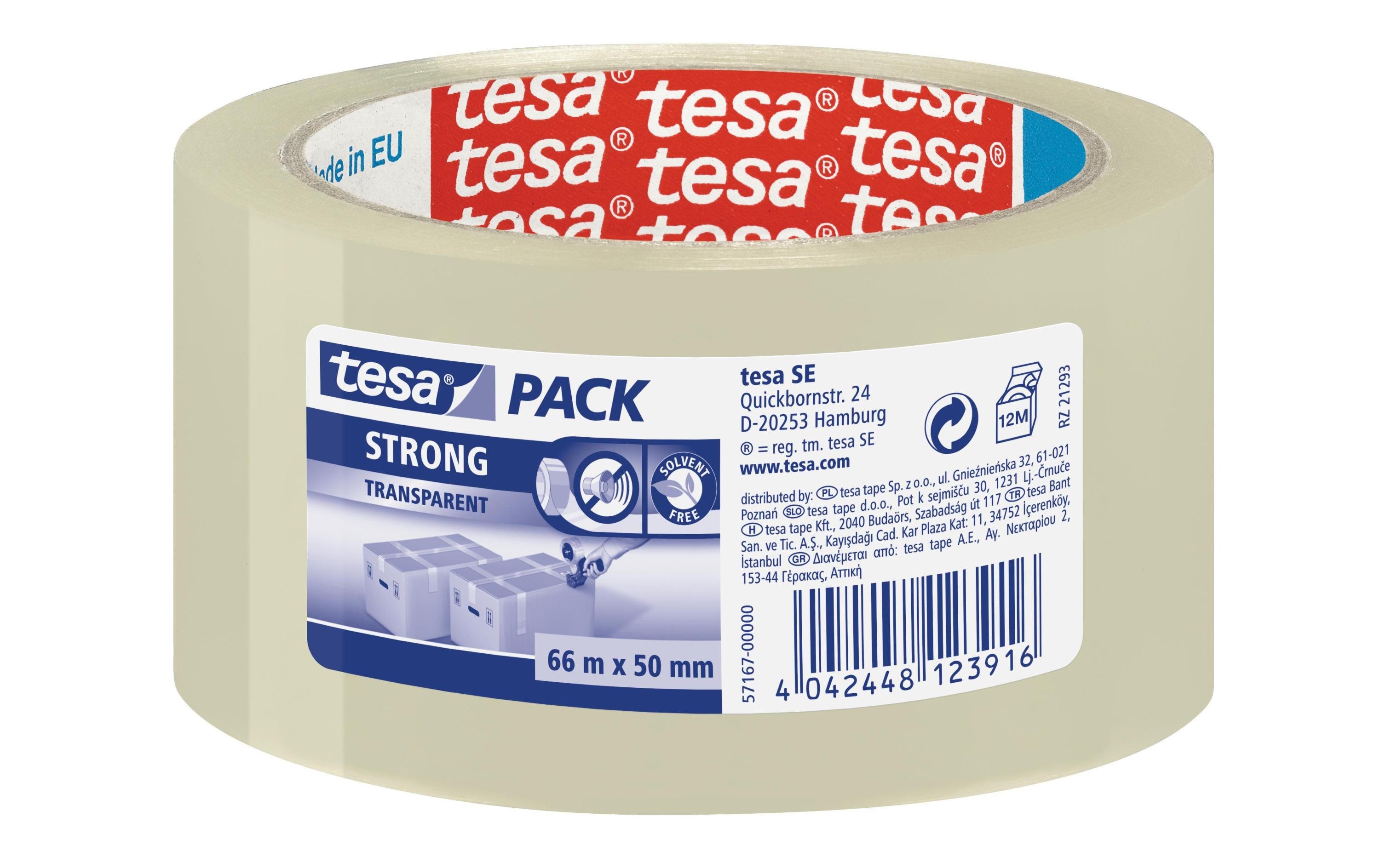 Tesa Paketband strong transparent, 66m x 50mm
