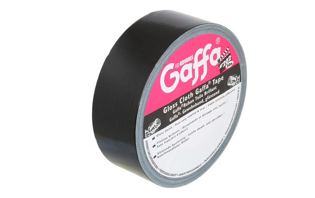 Advance AT202 Gaffa-Tape schwarz Gewebeband, 50 mm breit, 50m lang