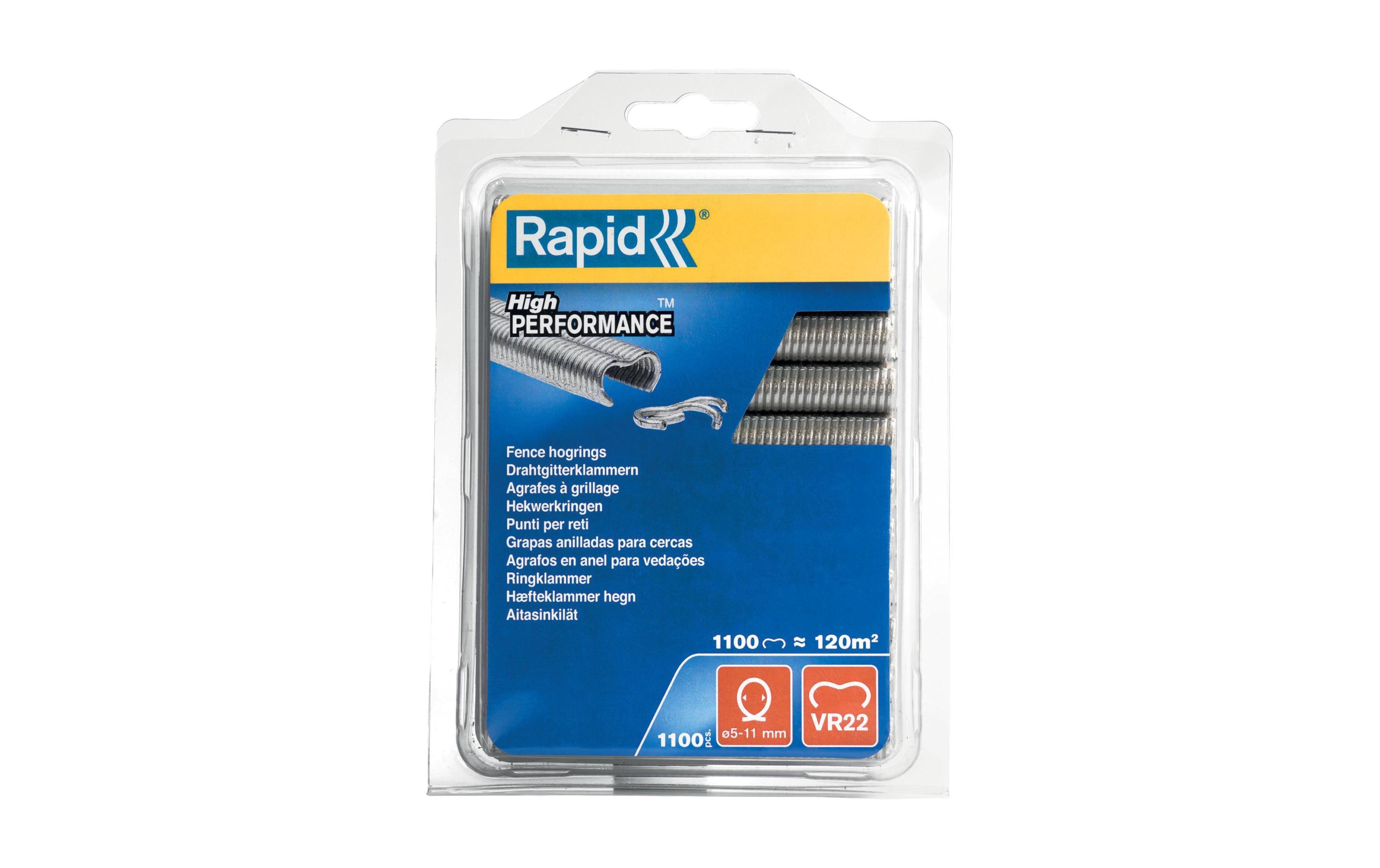 Rapid VR22 Zaun-Ringklammern 1.100 St. Galvanisiert, Blister