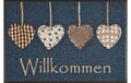 Wash+Dry Cottage Hearts Fussmatte 50x75 cm, Flor Polyamid, Anti-Rutsch