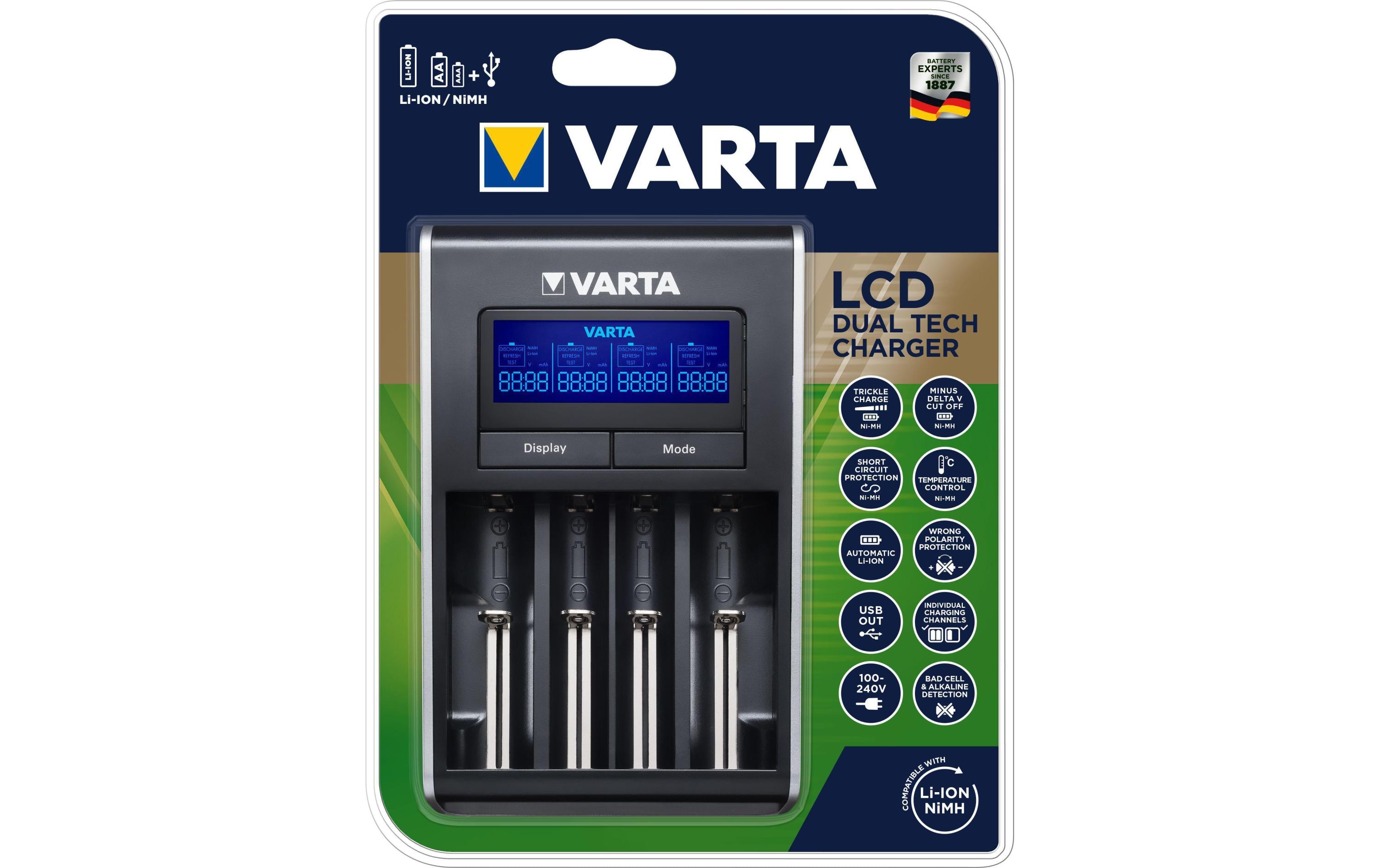 Varta LCD Dual Tech Charger 4x Ni-MH oder Li-Ionen