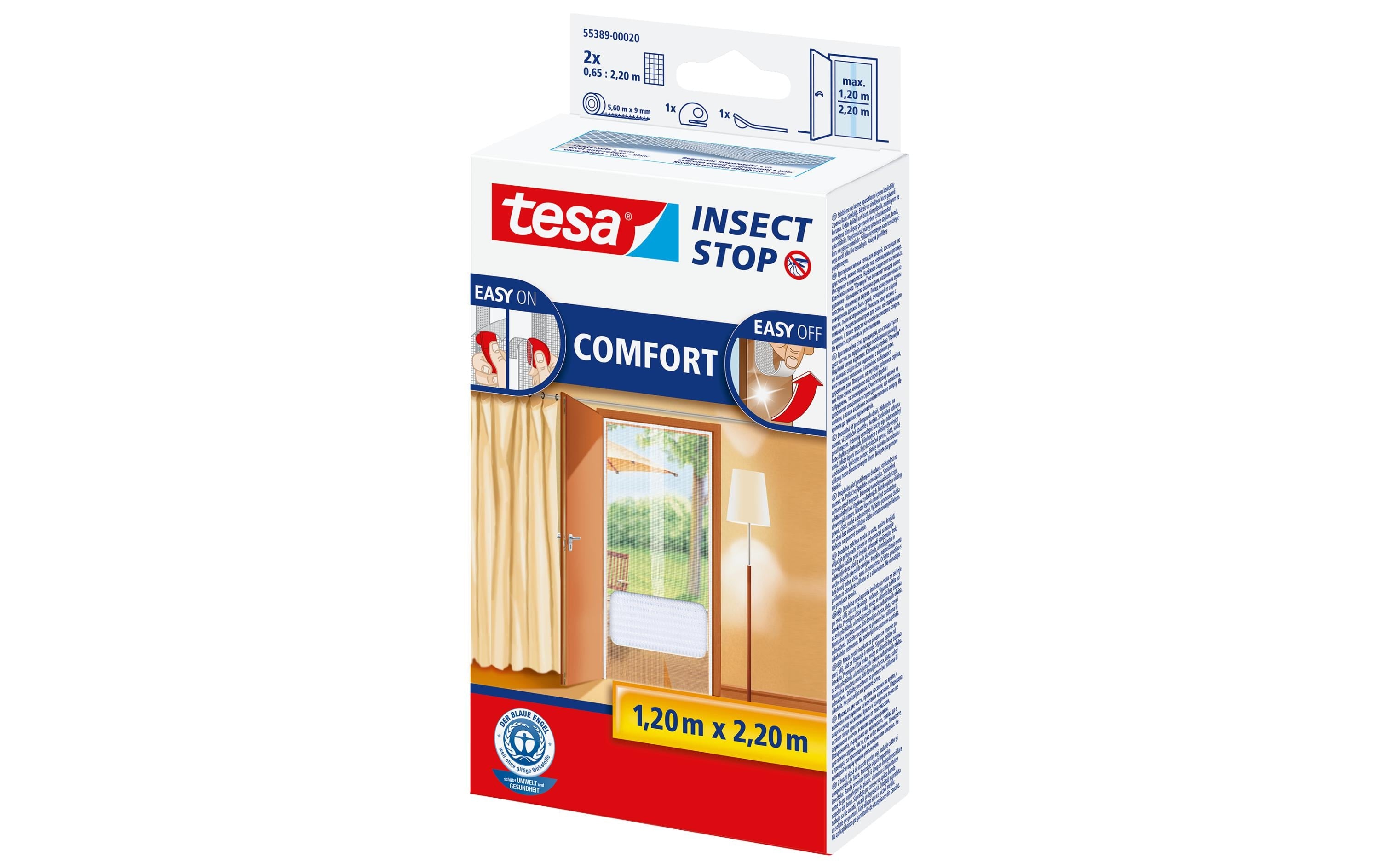 Tesa Insect Stop Comfort Tür weiss Grösse: 2x 0.65m x 2.20 m,