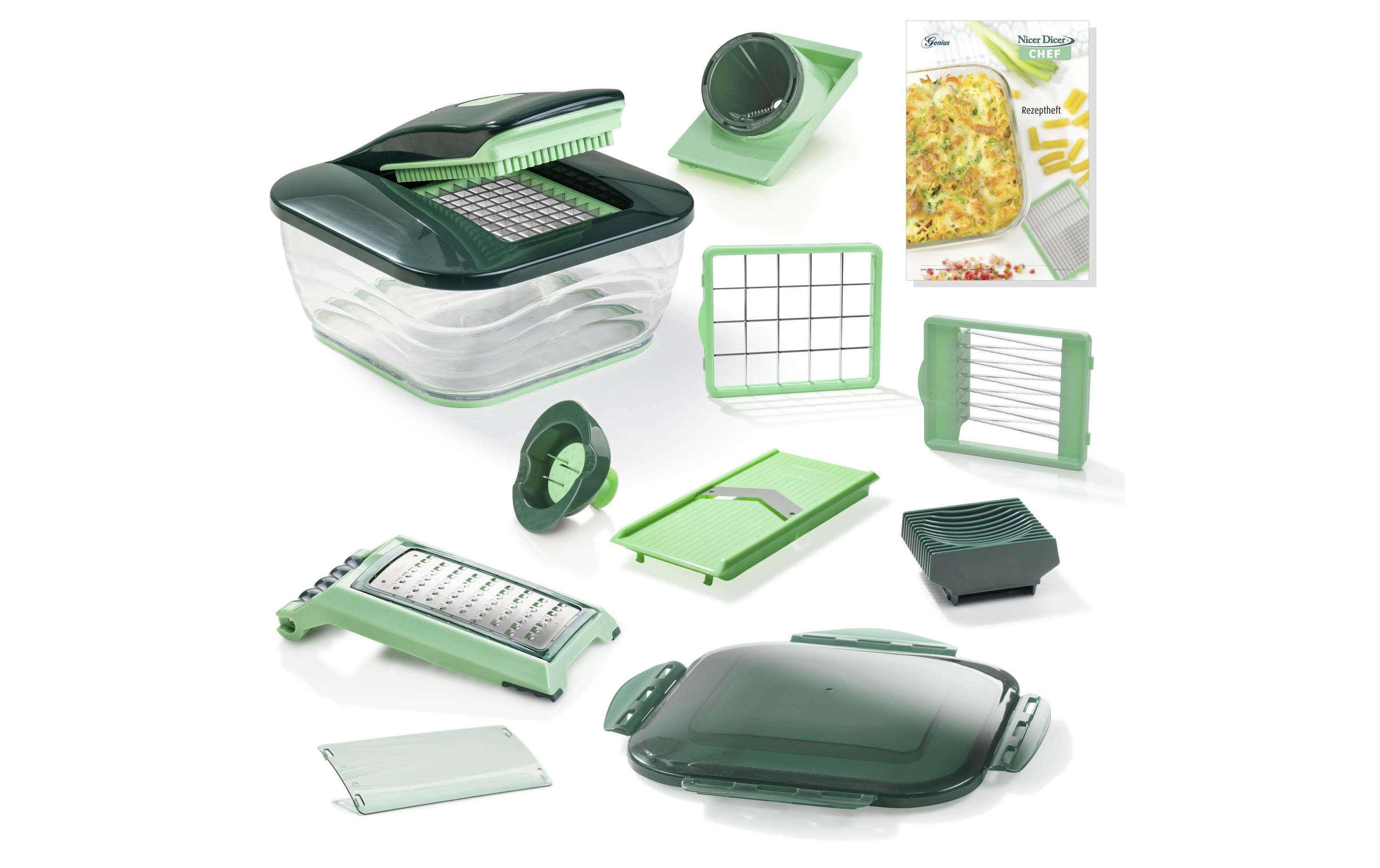 Genius Nicer Dicer Chef Set grün 15-teilig, grün