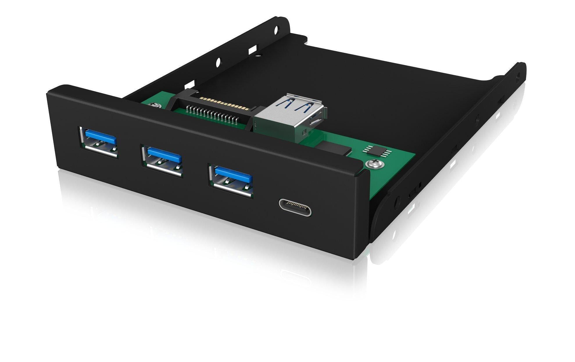 ICY BOX USB 3.0/2.0 Hub Front Panel Frontpanel mit USB 3.0 Type-C/Type-A (3x)