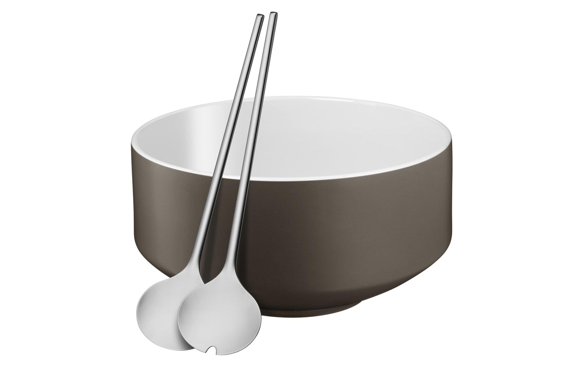 WMF Salatschale Moto Lava Grey Satin 1x Salatschüssel, 1x Salatbesteck