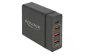 Delock Ladegerät 1x USB-C PD+3x USB-A Schwarz