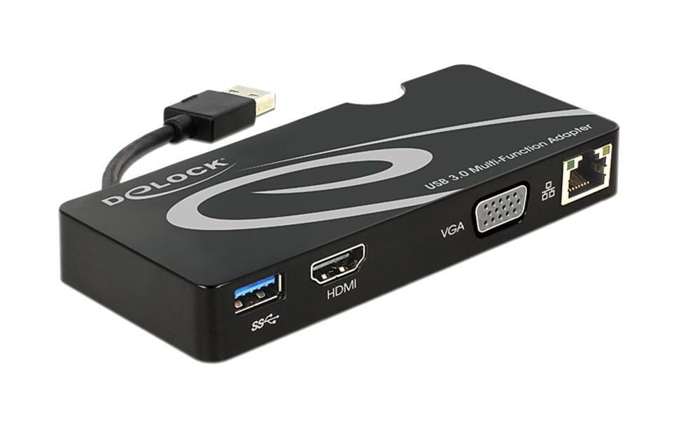Delock Port Replicator USB3.0 1xUSB3.0, 1xGiga LAN,  1xHDMI, 1xVGA