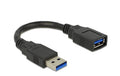 USB3.0 Kabel, 15cm, A-A,  Verlängerung für USB3.0 Geräte, bis 5Gbps