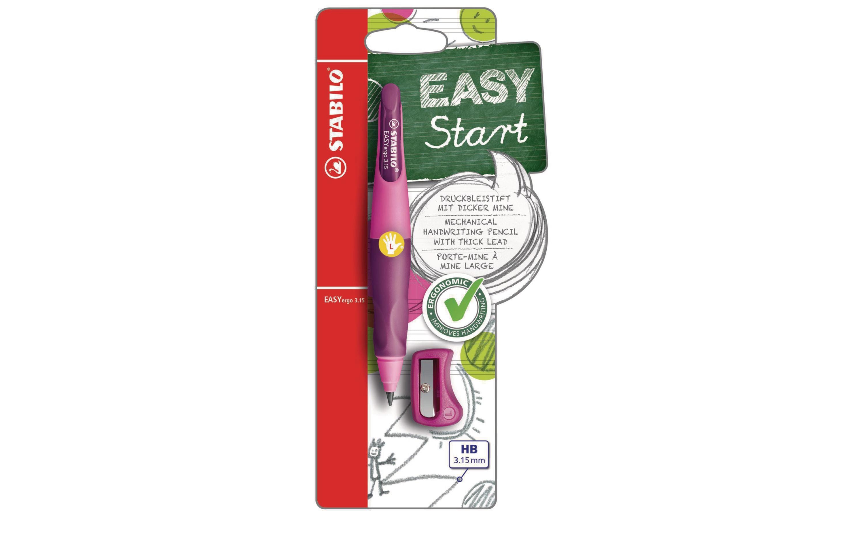 STABILO EASYergo 3.15 START links, pink inkl. Spitzer