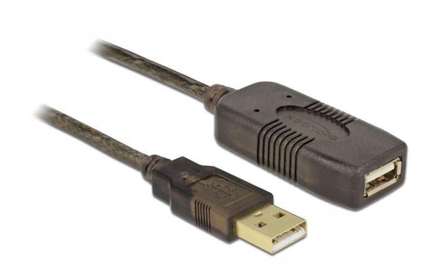 Delock USB 2.0 Verlängerungskabel 10 Meter aktive Verstärkung, 2 Stück kaskadierbar